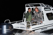 The President of Russia Vladimir Putin has leaded his week-end with the Prime Minister Dmitry Medvedev on the Grizzly boat. 